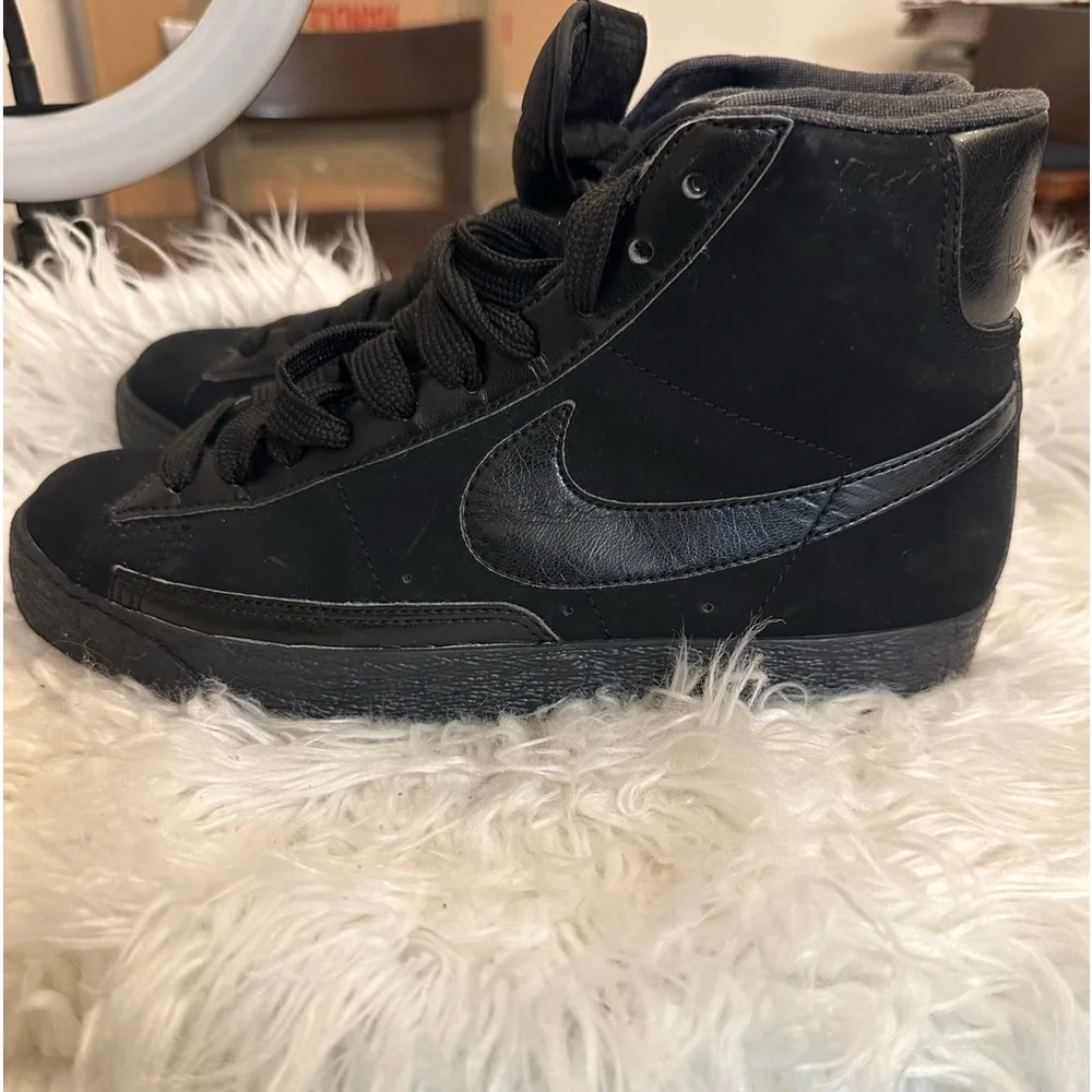 Nike Womens Blazer High Suede Black 317808-003 Size 8.5 - Picture 9 of 12